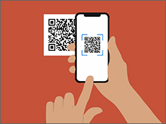 Phone scanning QR code