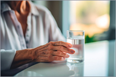 Woman drinking a glass of water